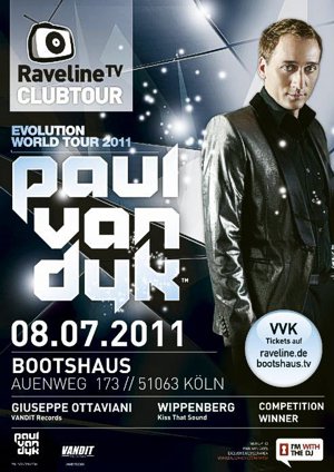 Paul van Dyk heute Abend im Bootshaus Köln